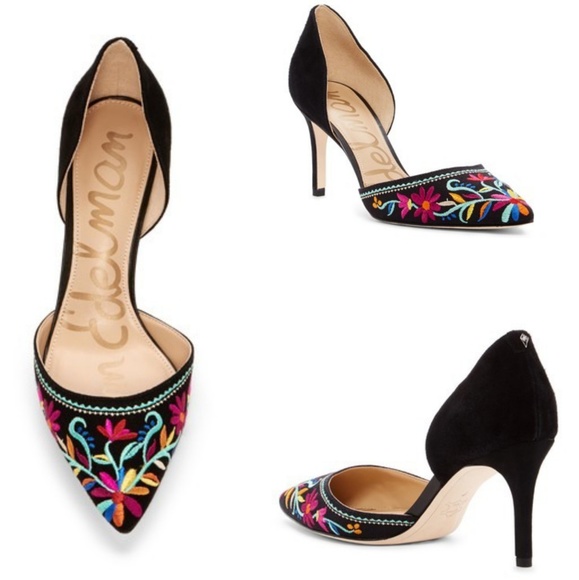 sam edelman embroidered heels